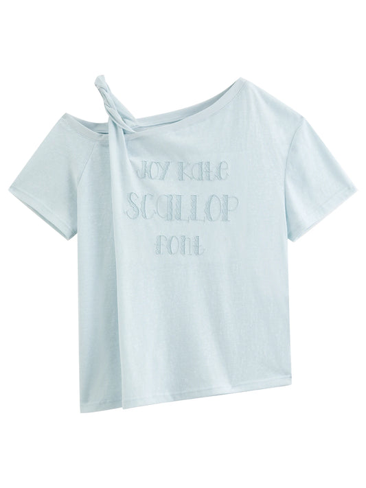 Pale Blue Knotted Graphic Tee