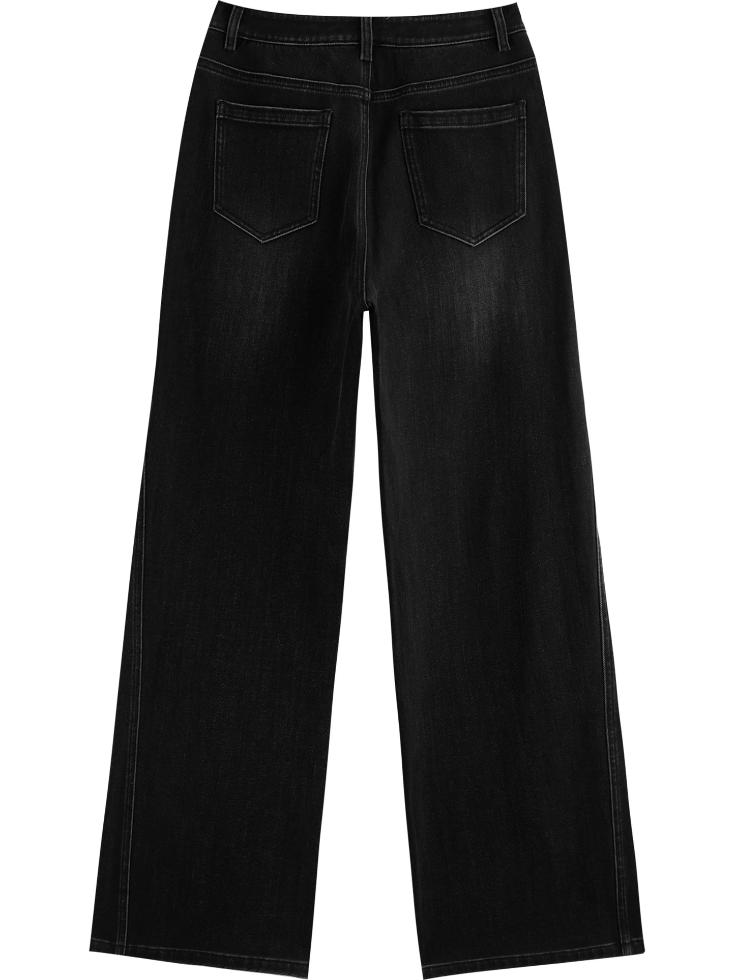 Black Seam Wide Leg Jeans