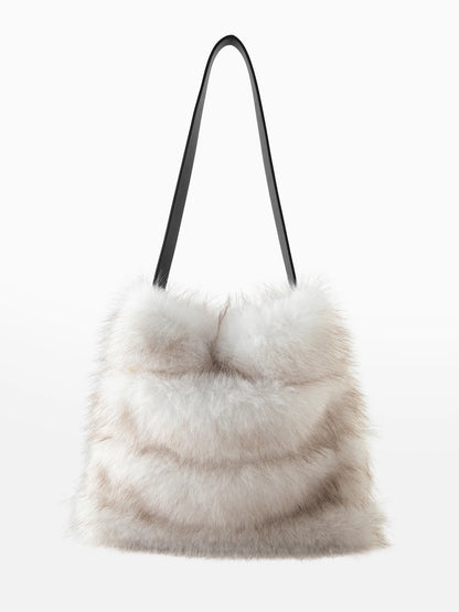 Plush Faux Fur Shoulder Tote Bag