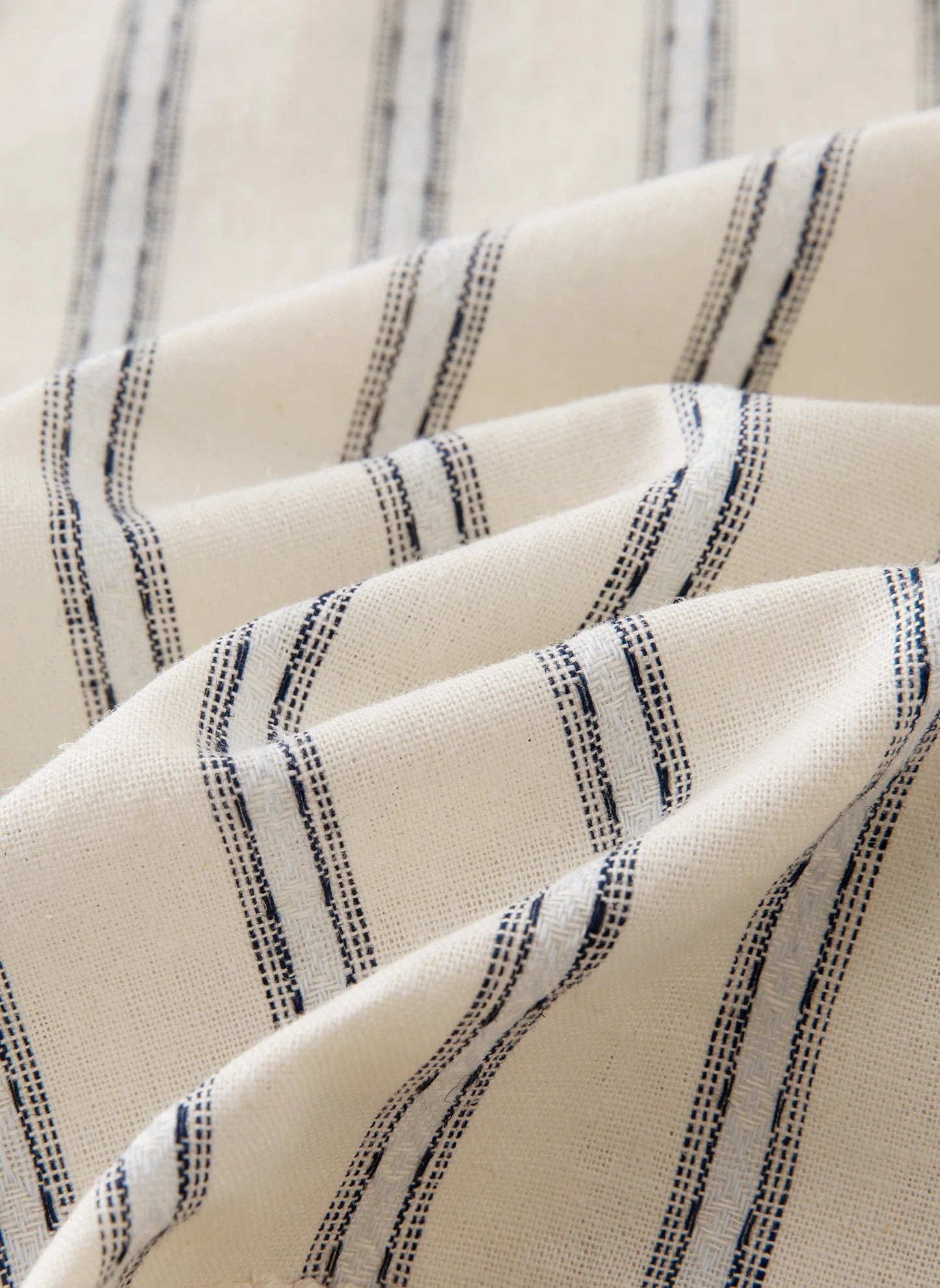 White Striped Sleeveless Linen Top