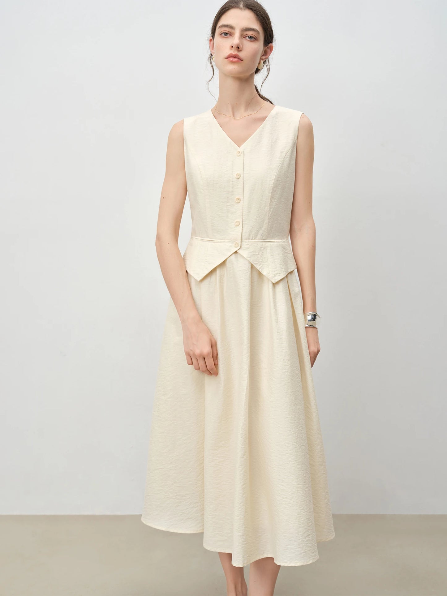 Linen Belted Vest Dress