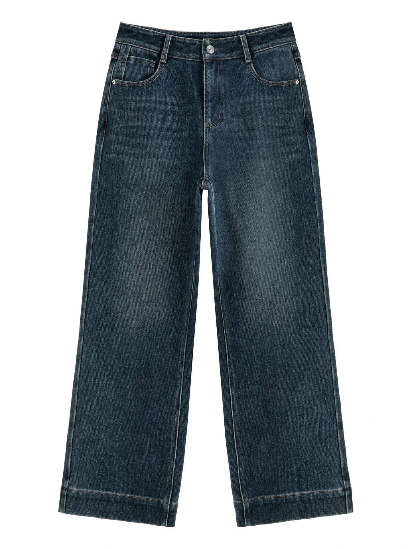 Dark Blue Front Seam Jeans