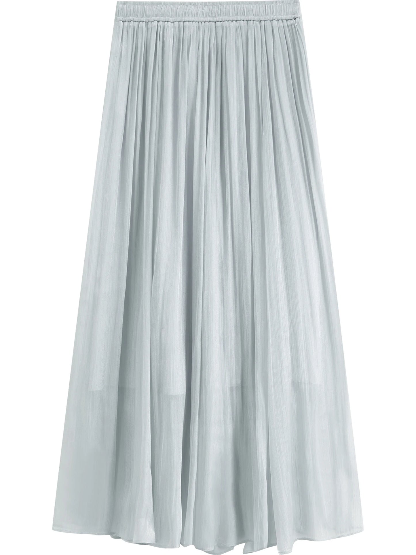 Pale Pink Satin Maxi Skirt