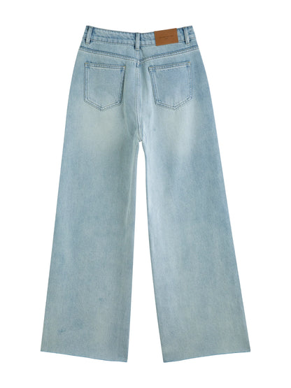 Pale Wash Wide Leg Jeans