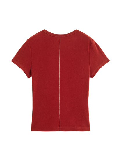 Ivory Slim Crew Neck Tee