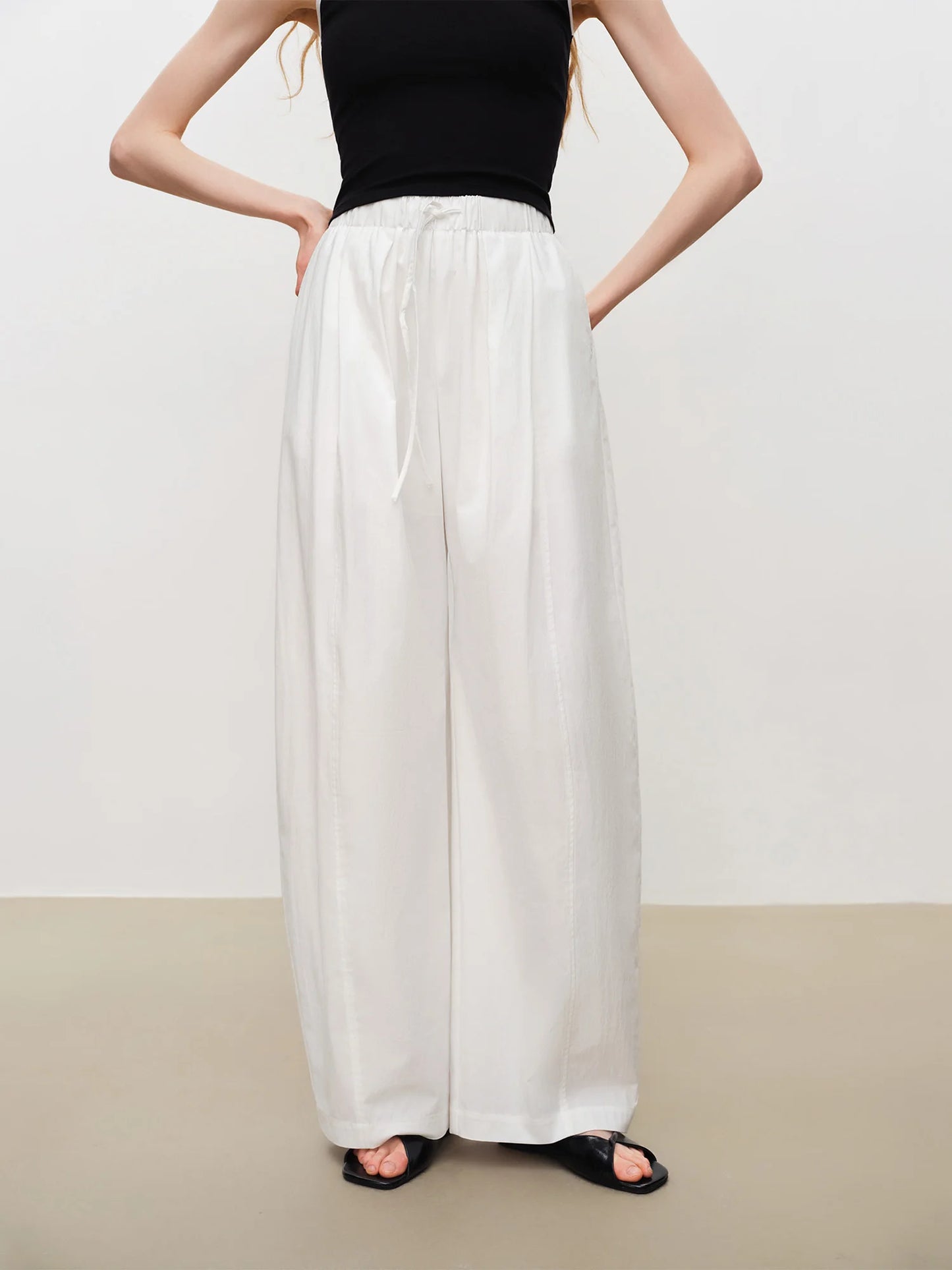 Olive Drawstring Banana Pants