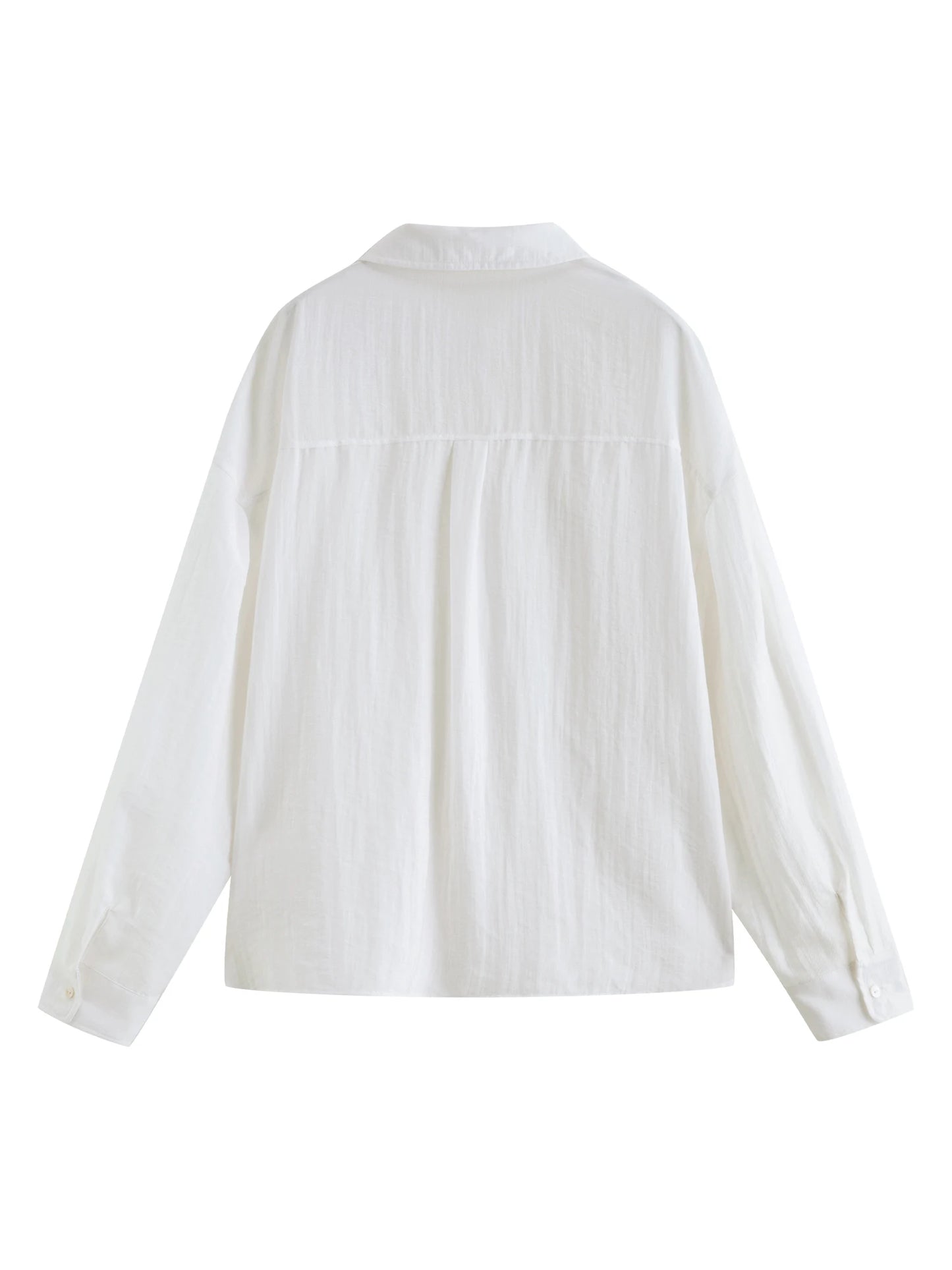 White Embroidered Linen Shirt
