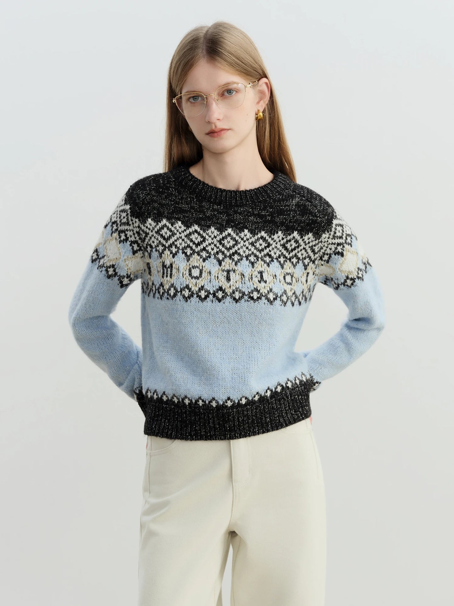 Nordic Fair Isle Crew Sweater