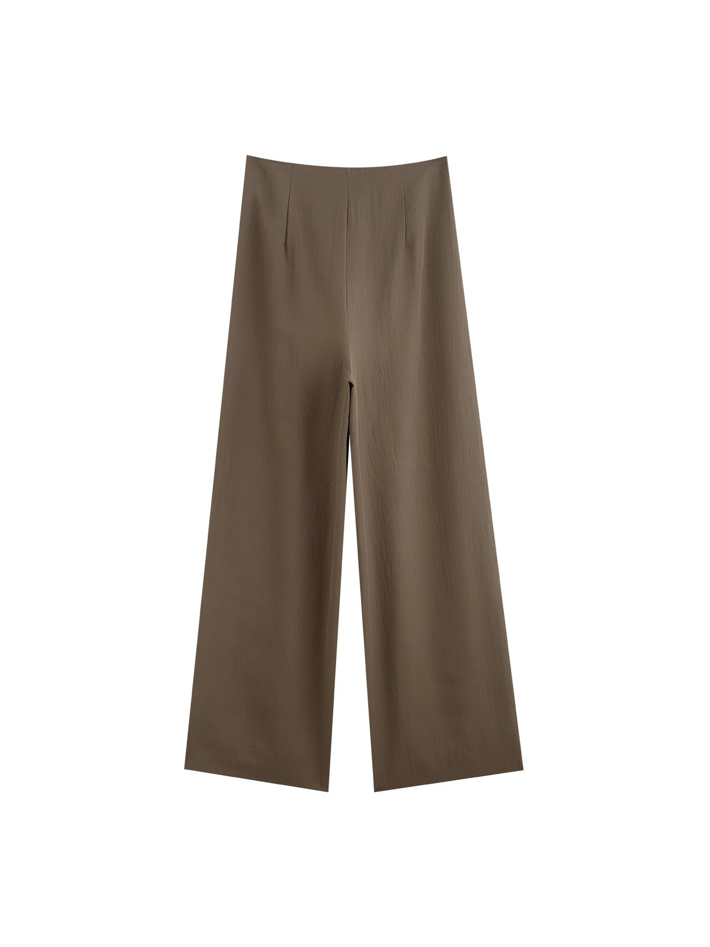 Natural Linen Pleated Wide Pants