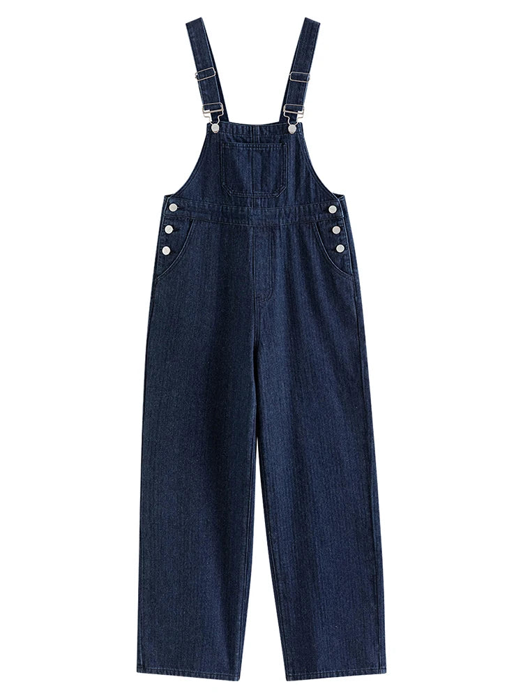 Denim Bib Overall Wide Pants