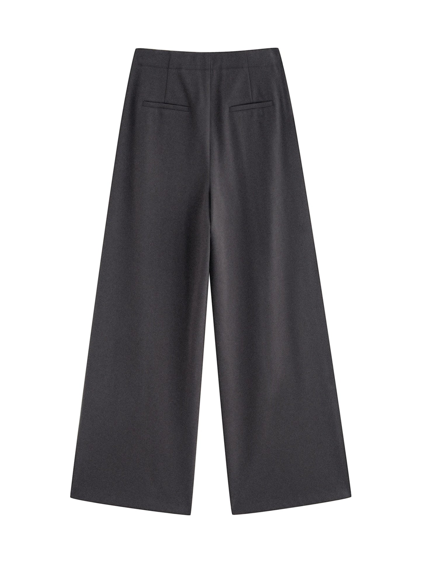 Olive Faux Wool Wide Leg Trousers