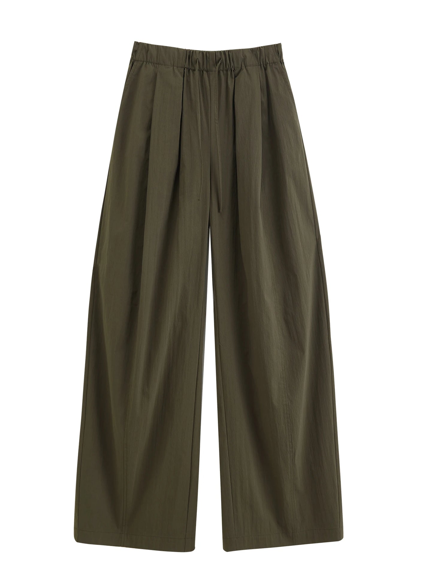 Olive Drawstring Banana Pants