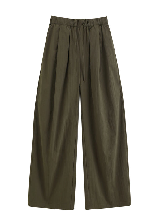 Olive Drawstring Banana Pants