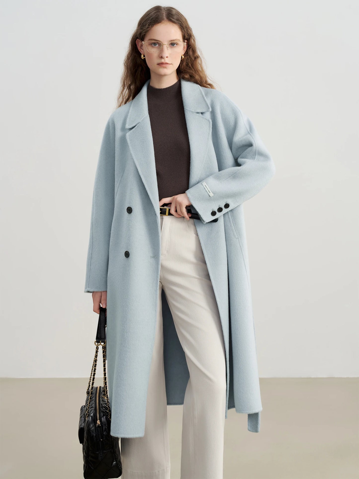 Navy Raglan Wool Blend Coat