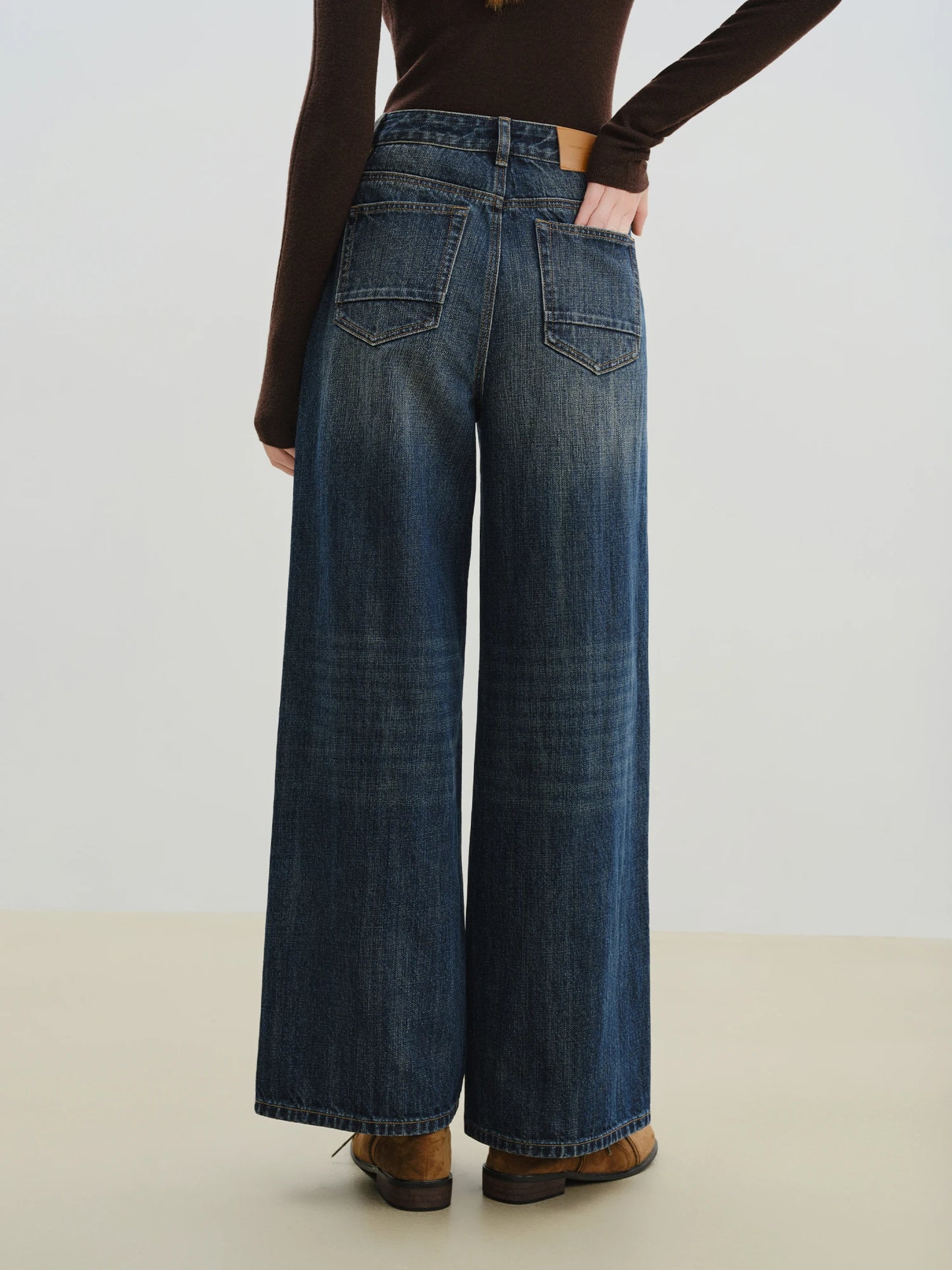Dark Indigo Wide Leg Jeans