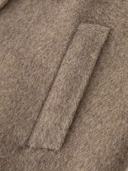 Camel Stand Collar Wool Coat