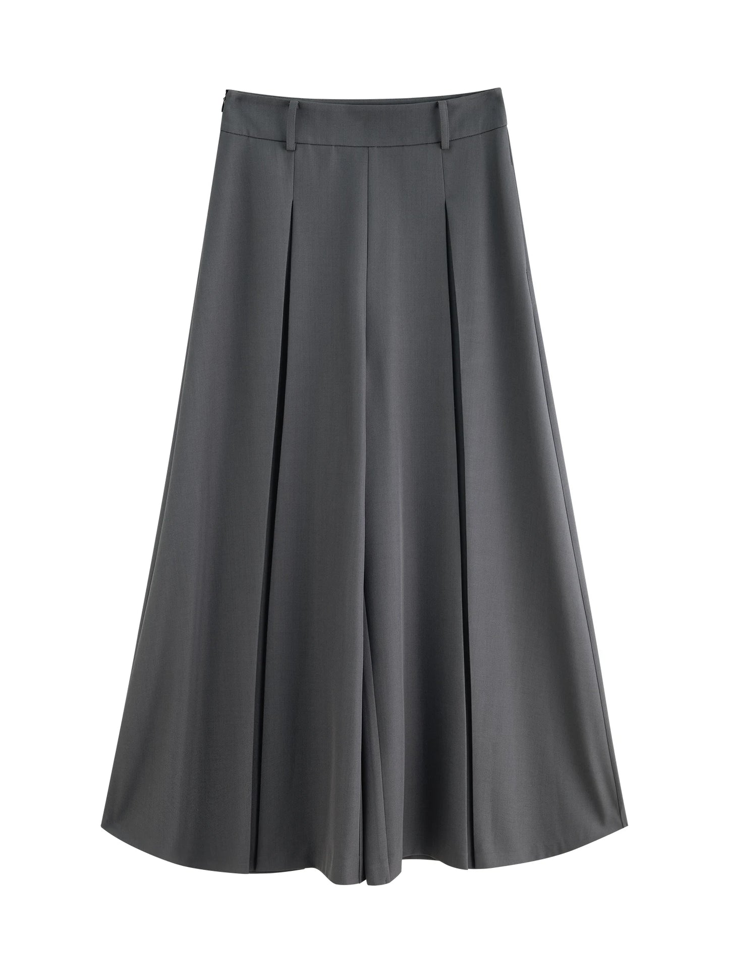 Black Draped Wide Leg Culottes