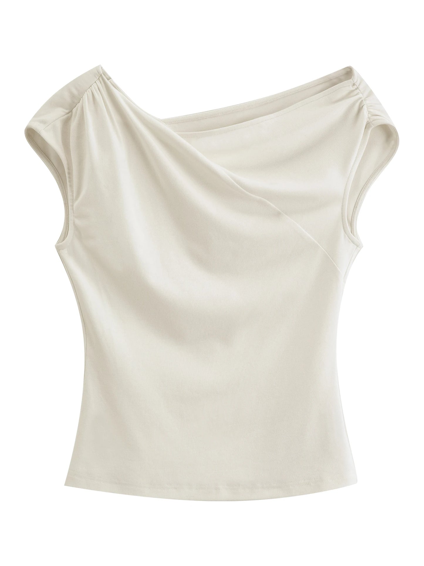 Ivory Draped Off Shoulder Top
