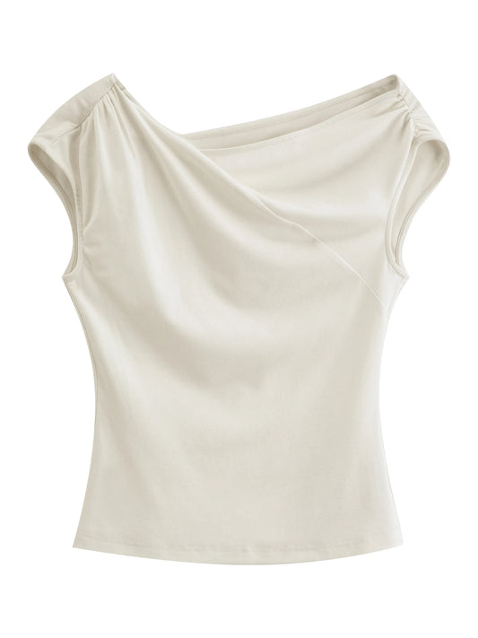 Ivory Draped Off Shoulder Top