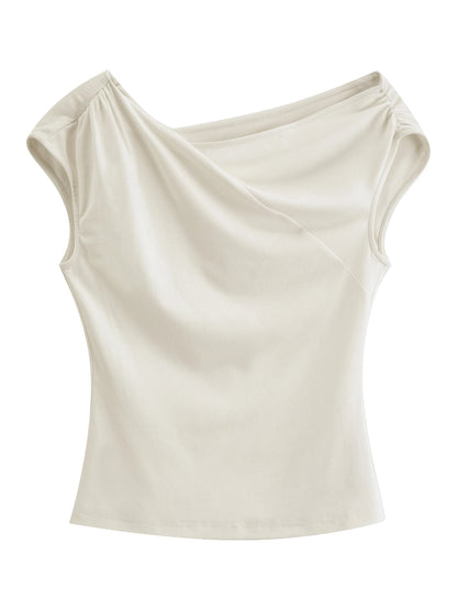 Ivory Draped Off Shoulder Top