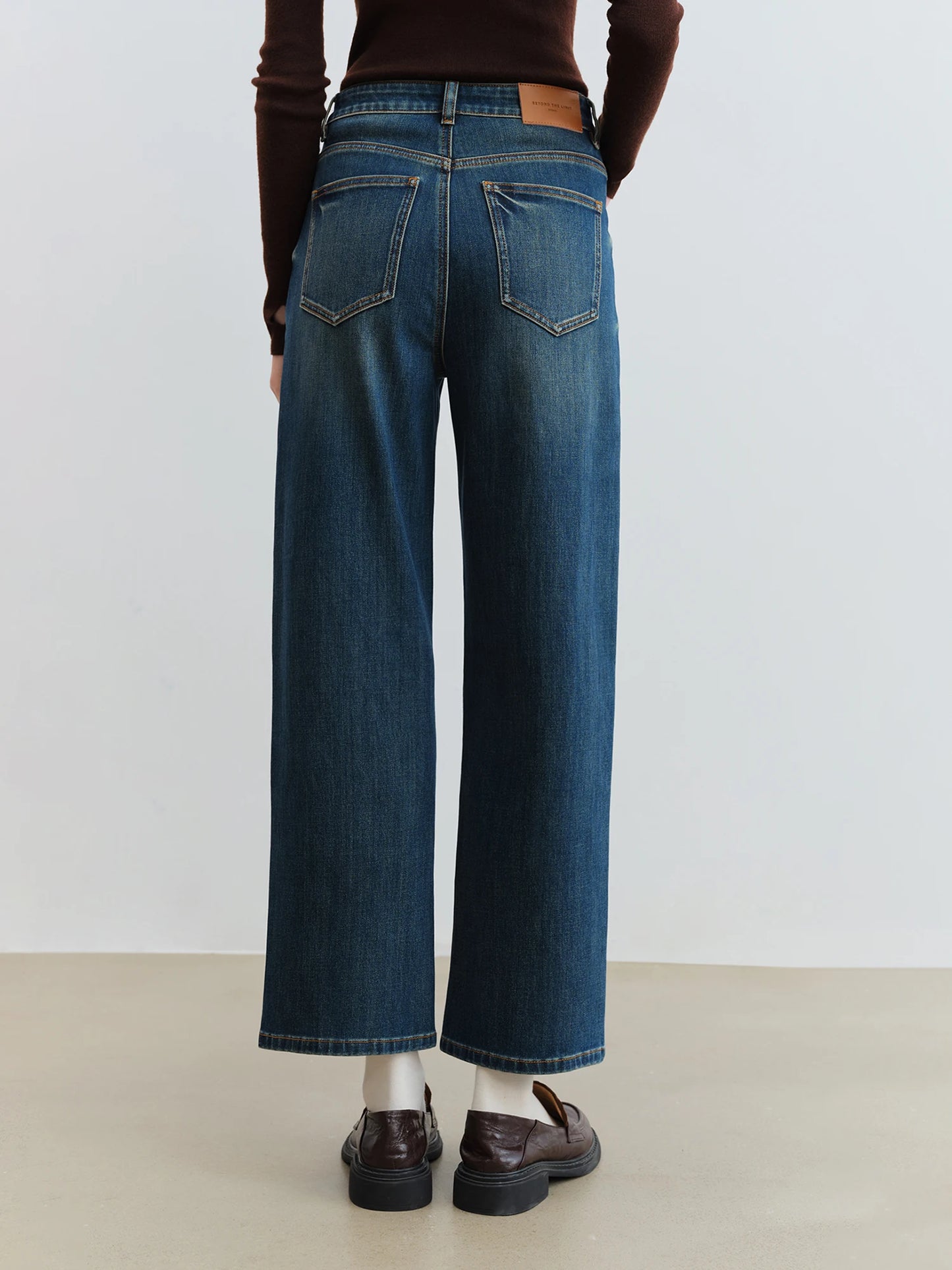 Teal Wash Straight Leg Jeans