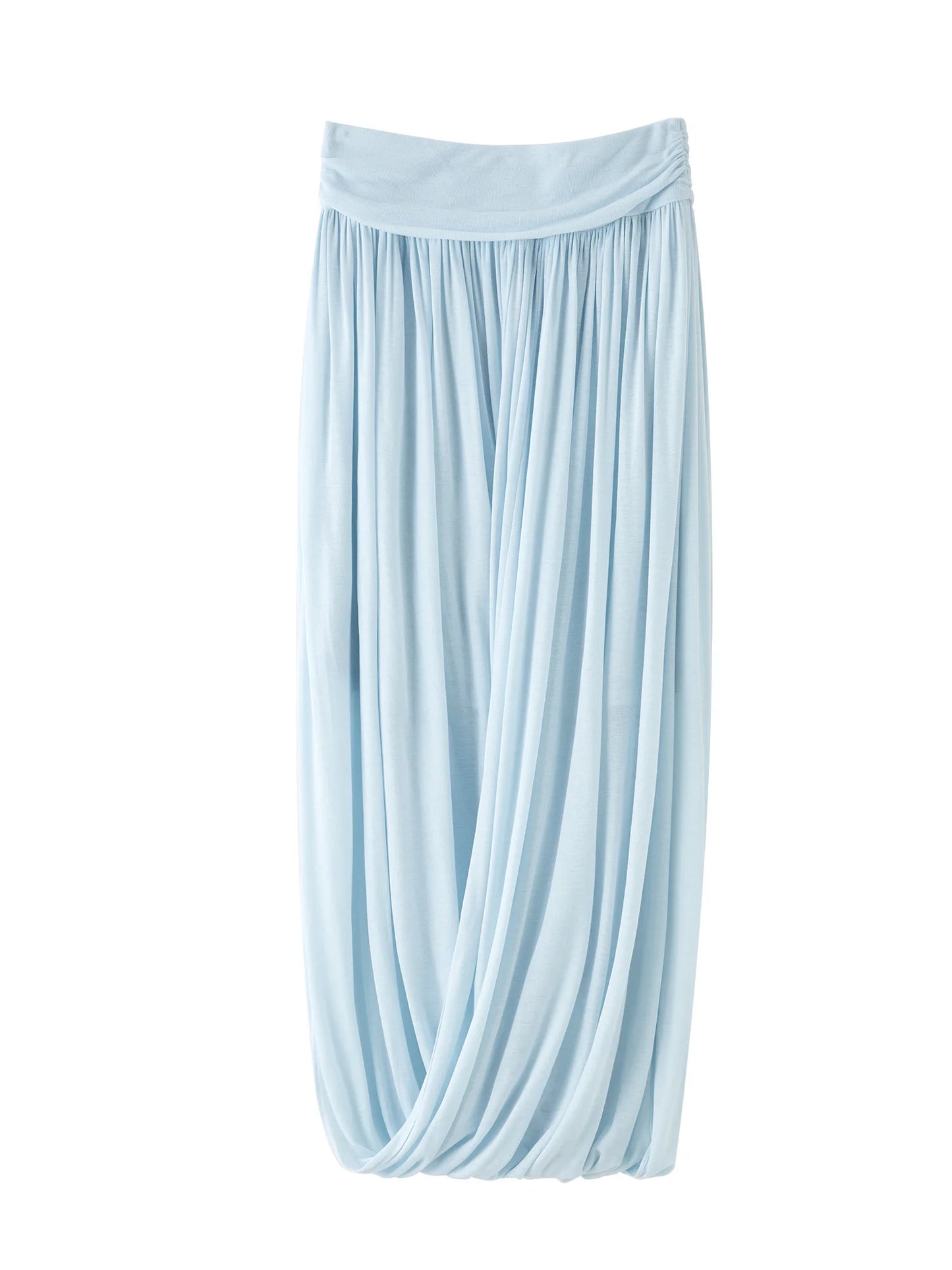 Bubble Hem Asymmetric Midi Skirt