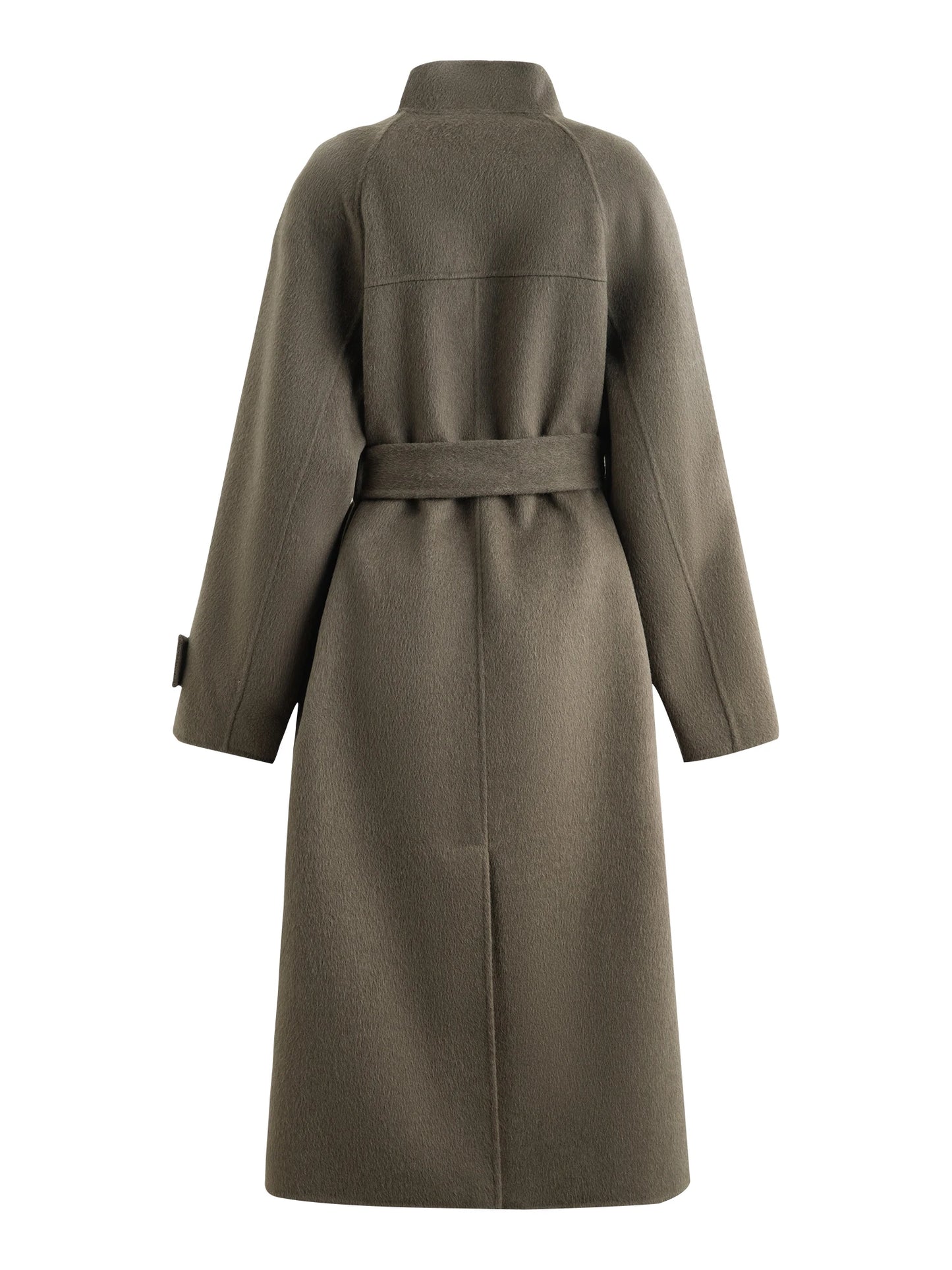 Grey High Collar Wool Coat