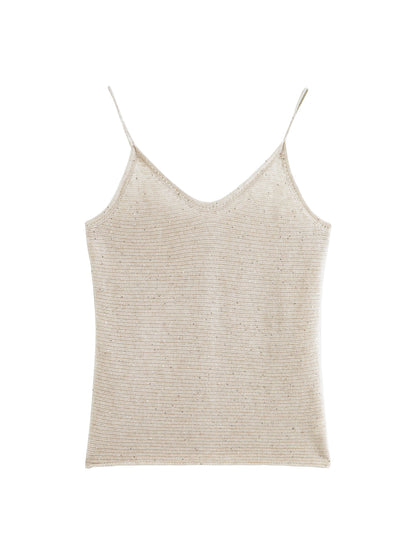 Beige Crochet Trim Cardigan Set