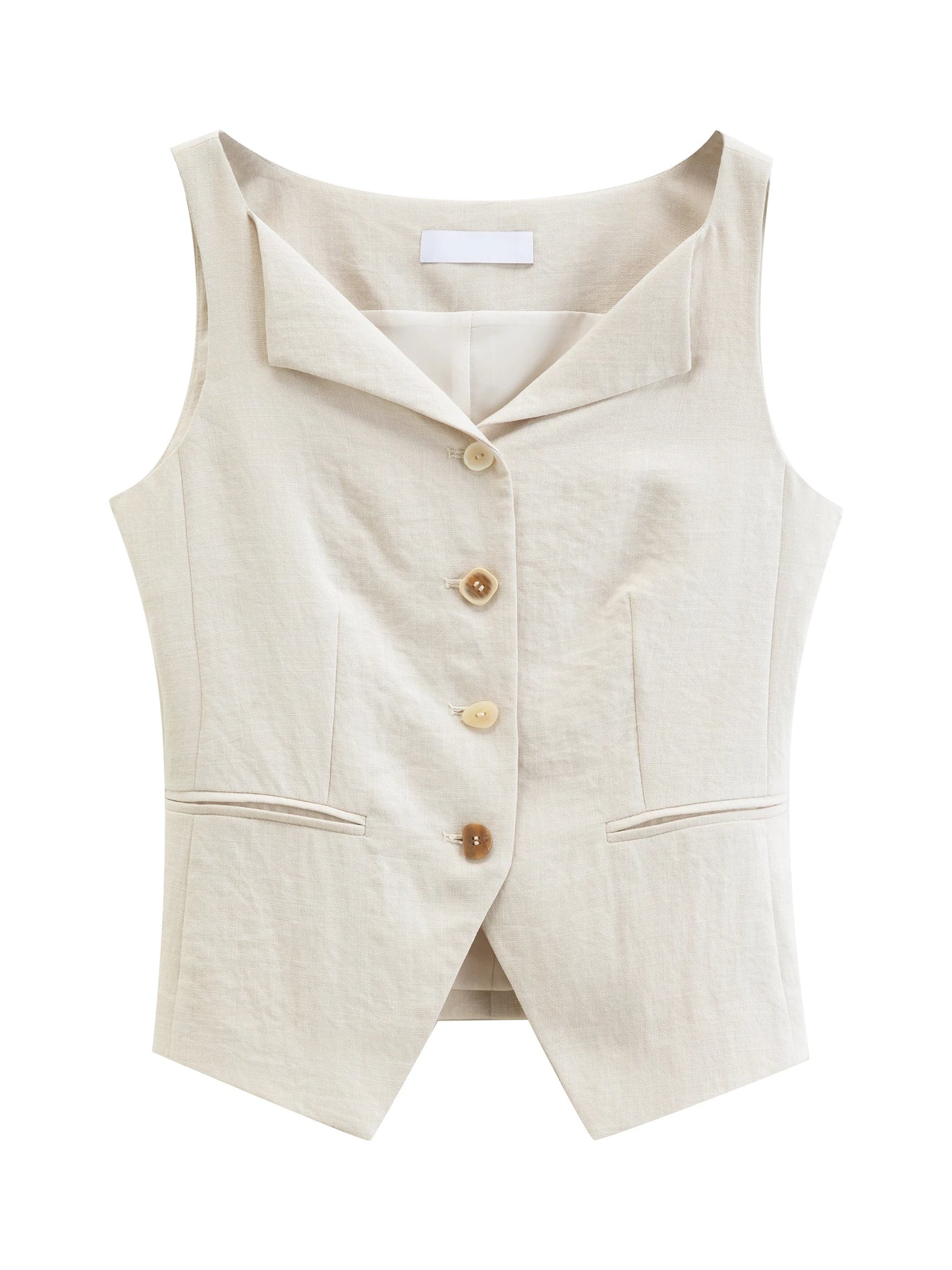 Shell Trim Vest Pants Set