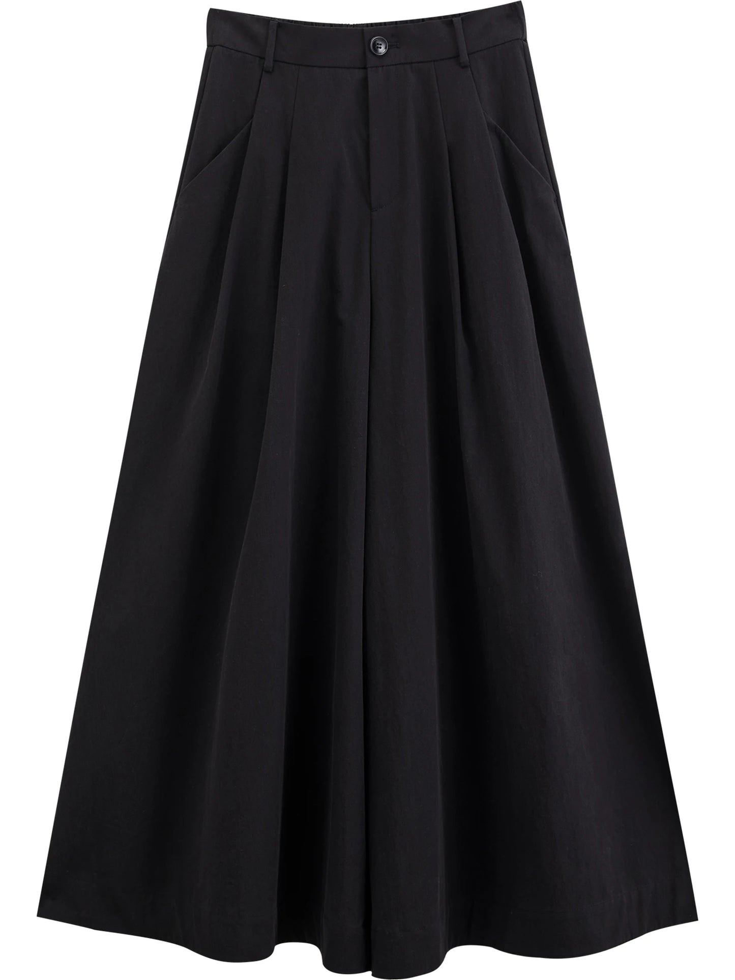 Black Pleated Culotte Pants