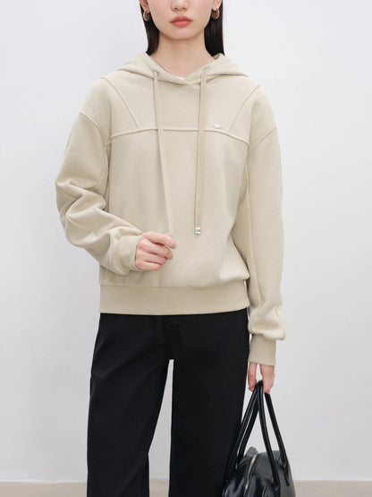 Pale Blue Drawstring Pullover Hoodie