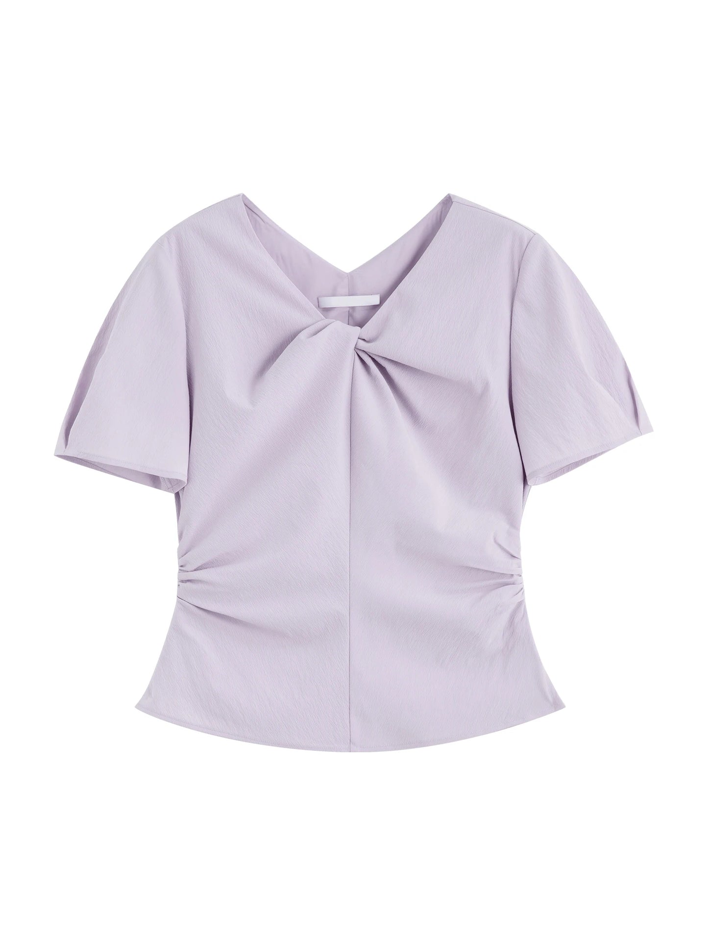 Lilac Twist Front Short Sleeve Top