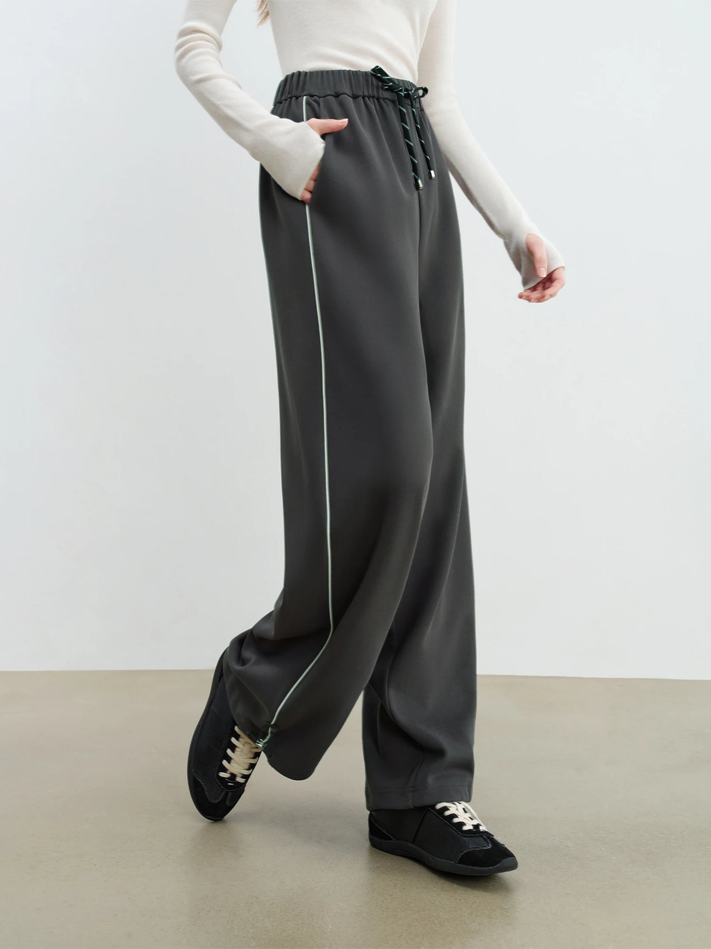 Contrast Cropped Jacket Pants Set