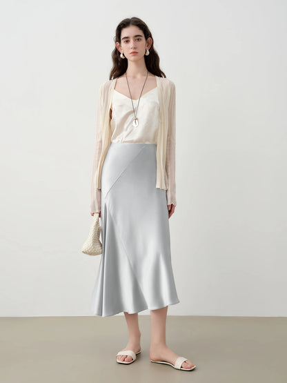 Ivory Sheer V-Neck Knit Cardigan