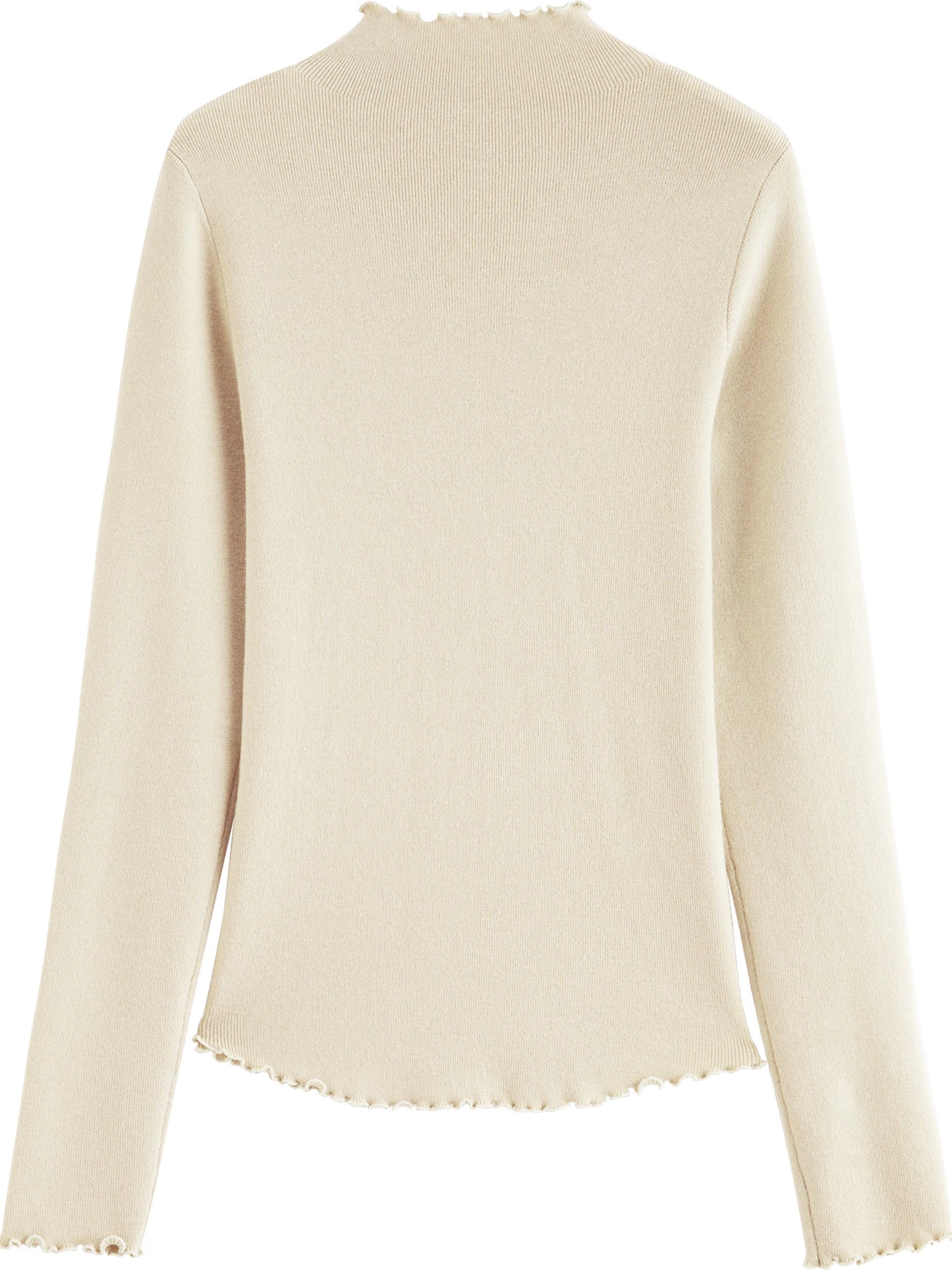 Ivory Embroidered Mock Neck Sweater
