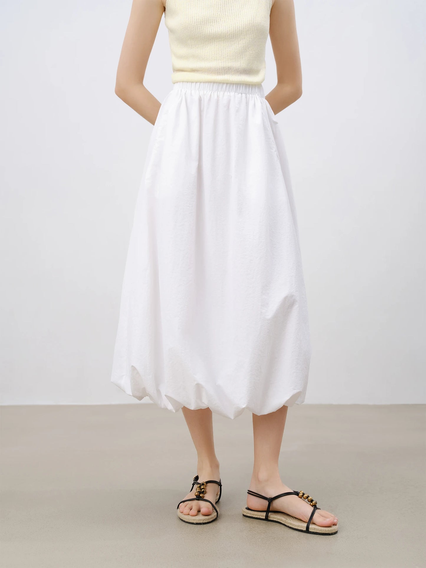 White A-Line Long Skirt