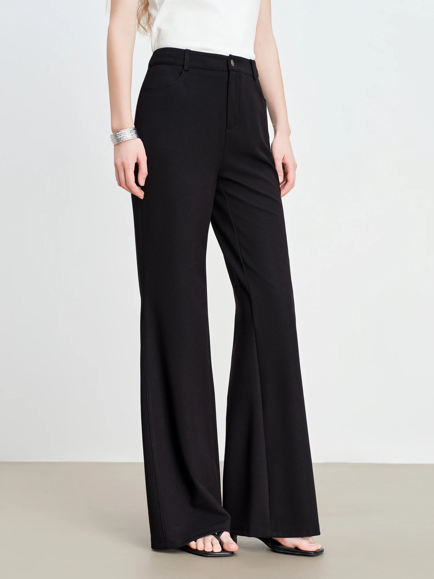 Black High Waist Flared Pants