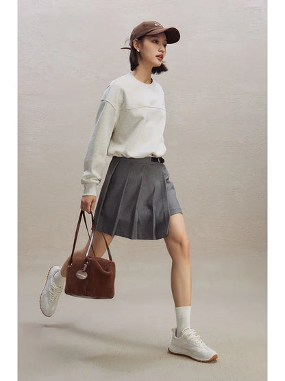 Ivory Drawstring Hem Sweatshirt