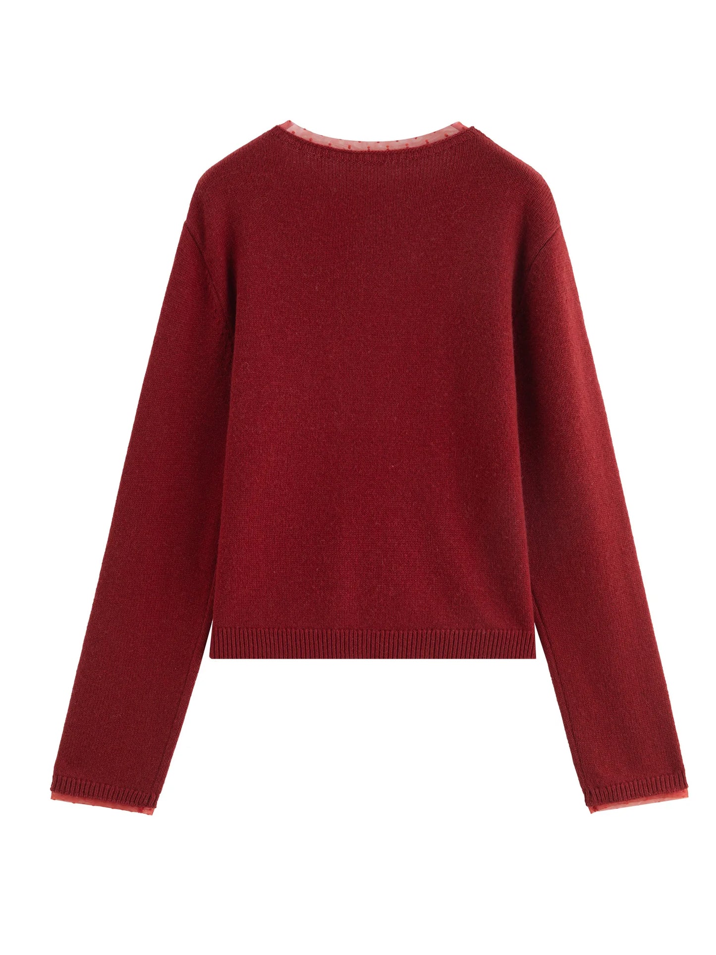 Red V-Neck Knit Sweater