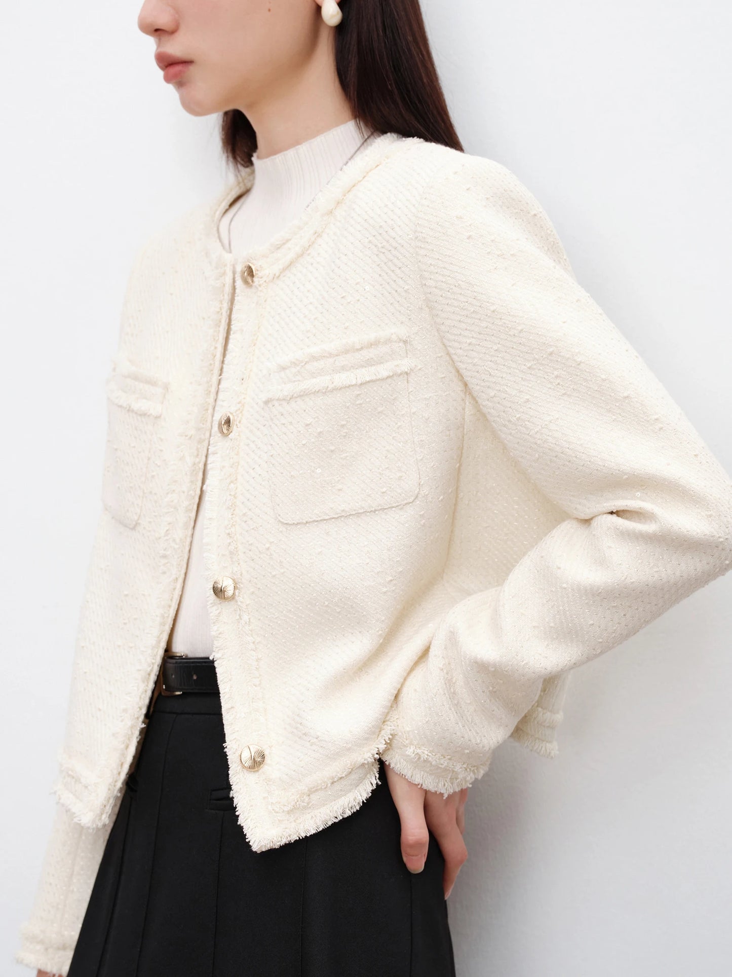Black Sequin Tweed Jacket
