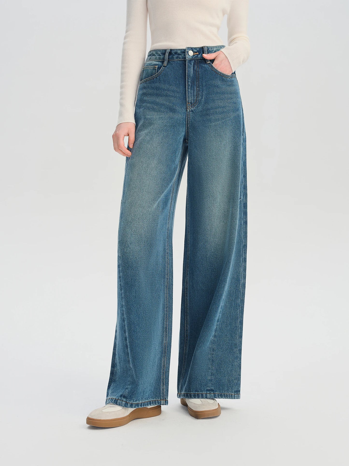 Emerald Wide Leg Denim Jeans