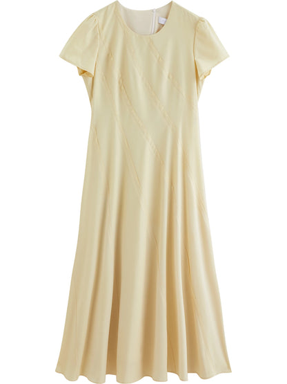 Blue Short Sleeve Flare Dress