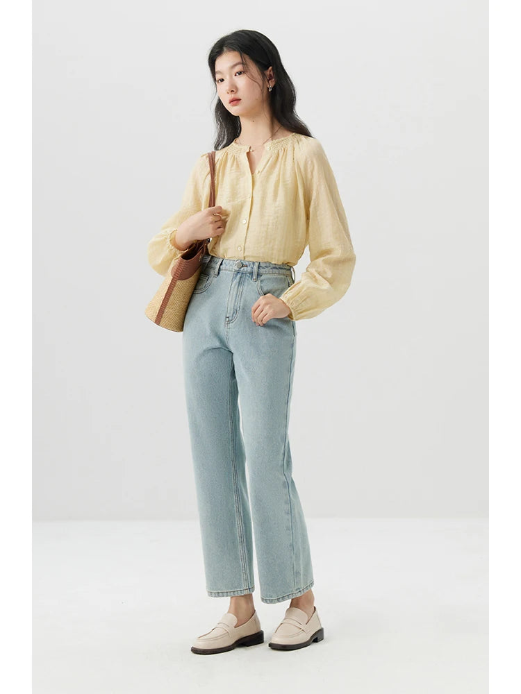 Ivory Suspenders Pleated Blouse