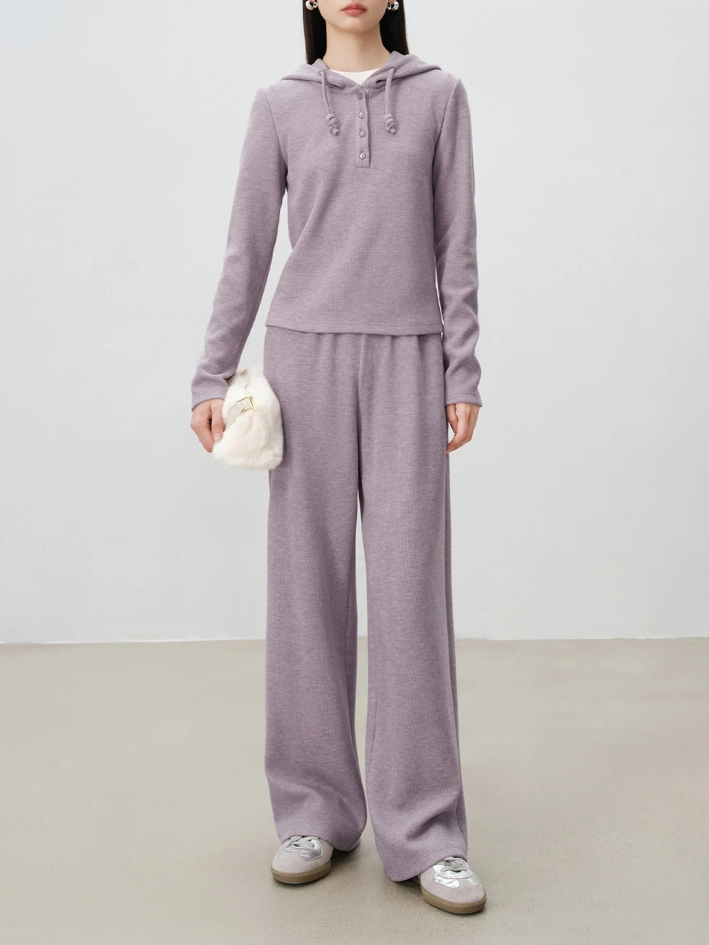Ivory Hooded Long Sleeve Top