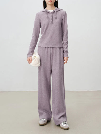 Ivory Hooded Long Sleeve Top