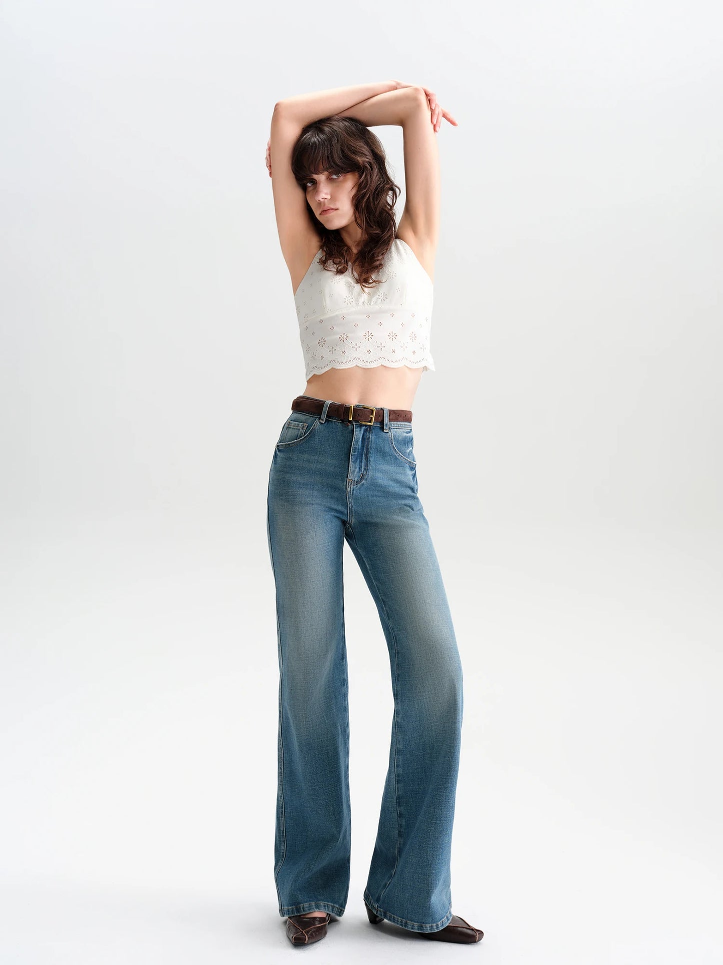 Blue Slim Flare Denim Jeans