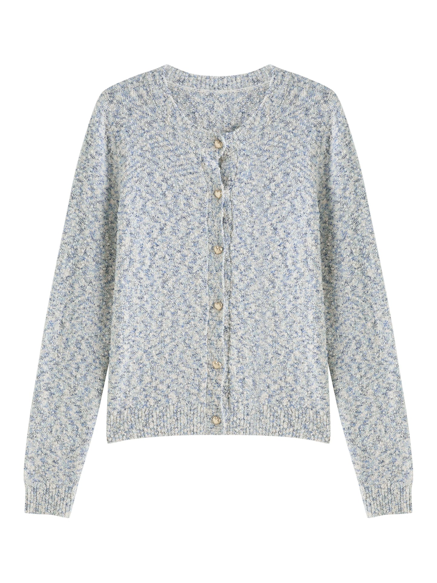 Grey Button Front Knit Cardigan