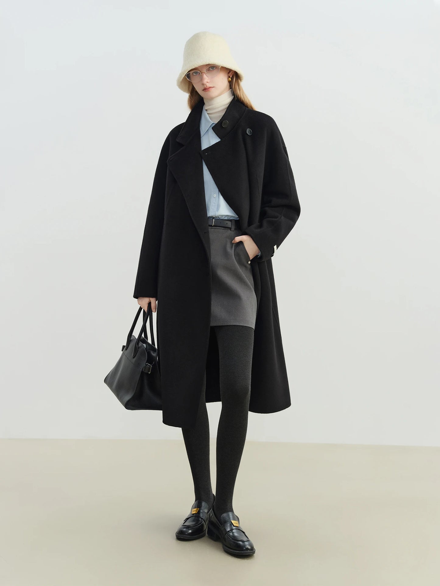 Red Single Breasted Wool Coat