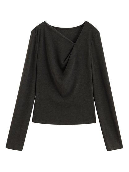 Black Knit Tee Long Skirt Set