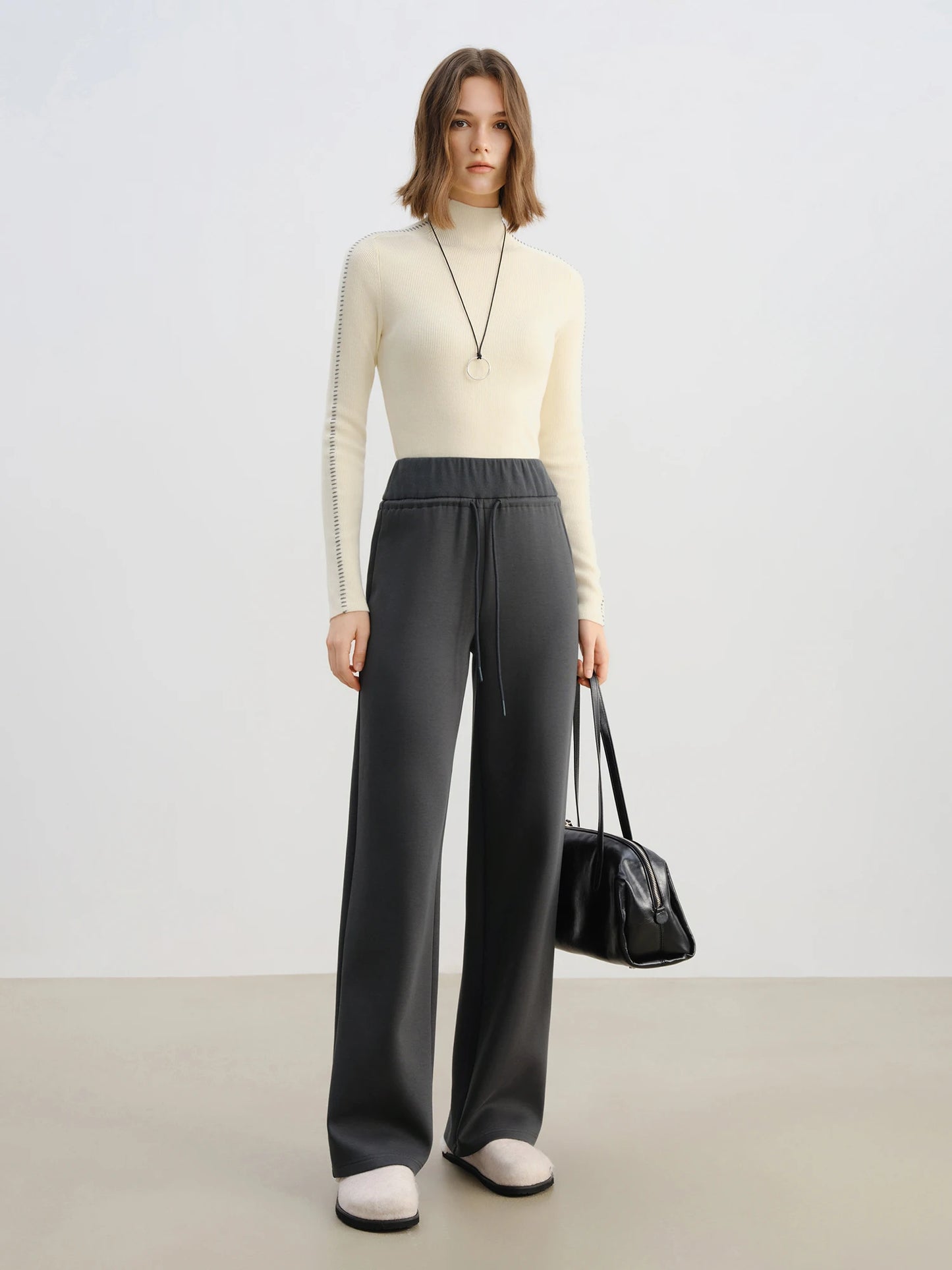 Black Flared Lounge Pants